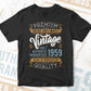 Vintage 63rd Birthday 1959 Aged To Perfection Editable Vector T shirt Design Svg Png files