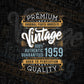Vintage 63rd Birthday 1959 Aged To Perfection Editable Vector T shirt Design Svg Png files