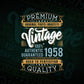 Vintage 64th Birthday 1958 Aged To Perfection Editable Vector T shirt Design Svg Png files