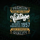 Vintage 65th Birthday 1957 Aged To Perfection Editable Vector T shirt Design Svg Png files