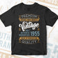 Vintage 67th Birthday 1955 Aged To Perfection Editable Vector T shirt Design Svg Png files