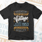 Vintage 69th Birthday 1953 Aged To Perfection Editable Vector T shirt Design Svg Png files