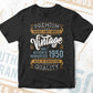 Vintage 72nd Birthday 1950 Aged To Perfection Editable Vector T shirt Design Svg Png files