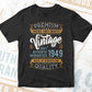 Vintage 73rd Birthday 1949 Aged To Perfection Editable Vector T shirt Design Svg Png files