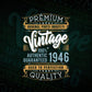 Vintage 76th Birthday 1946 Aged To Perfection Editable Vector T shirt Design Svg Png files