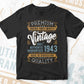 Vintage 79 Birthday 1943 Aged To Perfection Editable Vector T shirt Design Svg Png files