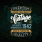 Vintage 80th Birthday 1942 Aged To Perfection Editable Vector T shirt Design Svg Png files