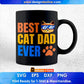 Vintage Best Cat Dad Ever Daddy Gift Editable T-Shirt Design in Ai PNG SVG Cutting Printable Files