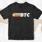 Vintage BTC Crypto Currency with Bitcoin Logo Editable Vector T-shirt Design in Ai Svg Png Printable Files