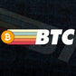 Vintage BTC Crypto Currency with Bitcoin Logo Editable Vector T-shirt Design in Ai Svg Png Printable Files