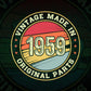 Vintage Made In 1959 Original Parts 63rd Birthday Editable Vector T-shirt Design in Ai Svg Png Files