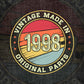 Vintage Made In 1998 Original Parts 24th Birthday Editable Vector T-shirt Design in Ai Svg Png Files