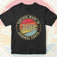 Vintage Made In 2000 Original Parts 22nd Birthday Editable Vector T-shirt Design in Ai Svg Png Files