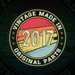 Vintage Made In 2017 Original Parts 5th Birthday Editable Vector T-shirt Design in Ai Svg Png Files