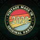 Vintage Made In 2020 Original Parts 2nd Birthday Editable Vector T-shirt Design in Ai Svg Png Files