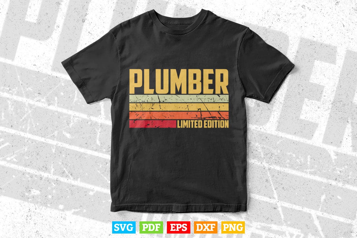 Vintage Plumber Funny Job Title Profession Birthday Worker Idea Svg Png Cut Files.