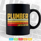 Vintage Plumber Funny Job Title Profession Birthday Worker Idea Svg Png Cut Files.