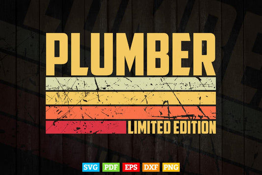 Vintage Plumber Funny Job Title Profession Birthday Worker Idea Svg Png Cut Files.