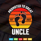 Vintage Promoted To Great Uncle Est 2022 Svg T shirt Design.