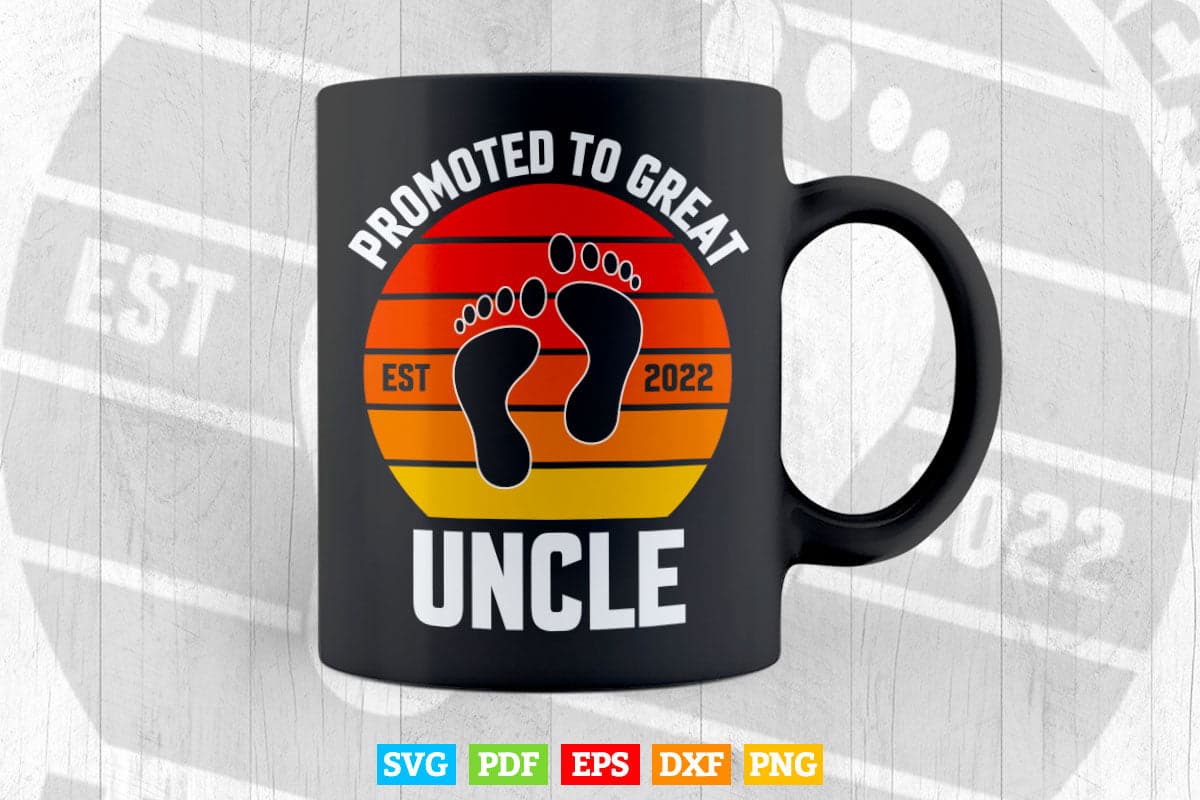Vintage Promoted To Great Uncle Est 2022 Svg T shirt Design.