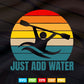 Vintage Retro Just add Water Svg Cricut Files.