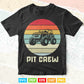 Vintage Retro Pit Crew Monster Trucks Happy Sunset In Svg Png Files.