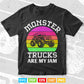 Vintage Retro Sunset Funny Monster Truck Are My Jam In Svg Png Files.