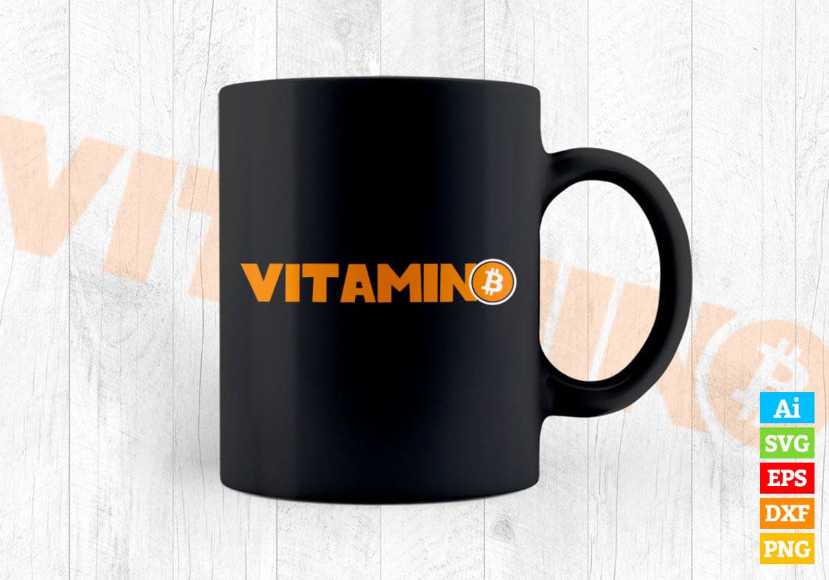 Vitamin B for Bitcoin Funny Vintage Editable Vector T-shirt Design in Ai Svg Files