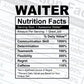 Waiter Nutrition Facts Editable Vector T shirt Design In Svg Png Printable Files