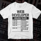 Web Developer Hourly Rate Editable Vector T-shirt Design in Ai Svg Files