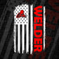 Welder American Flag Proud Profession Vector Tshirt Design Svg Files