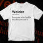 Welder Noun Vector T-shirt Design in Ai Svg Png Cricut Print Files