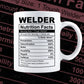 Welder Nutrition Facts Editable Vector T shirt Design In Svg Png Printable Files