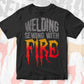 Welding Sewing With Fire Vector T-shirt Design in Ai Svg Png Print Files