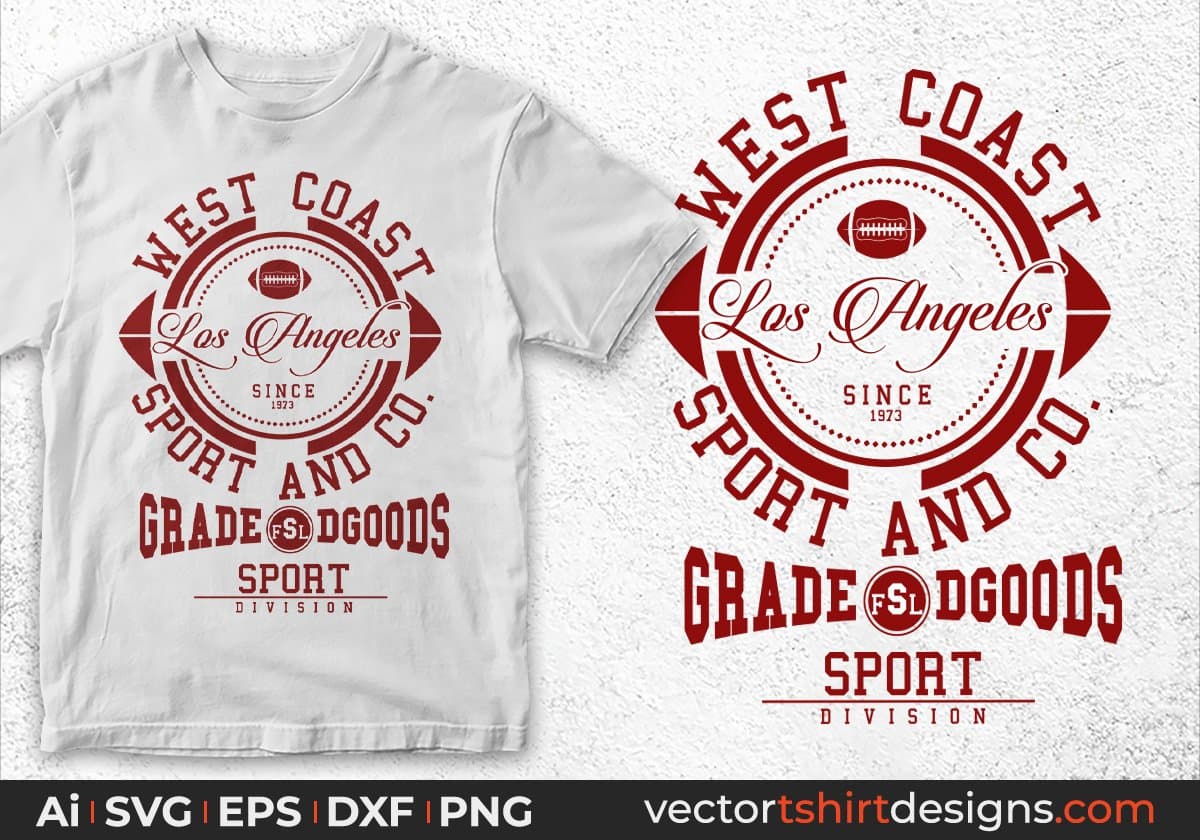 West Coast Sports and Co. Grade Dgoods Sports T Shirt Design SVG Files