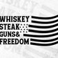 Whiskey Steak Guns & Freedom 4th of July Vector T shirt Design in Ai Png Svg Files