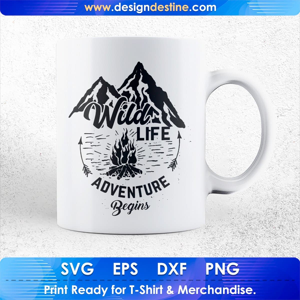 Wild Life Adventure Begins Mountain T shirt Design In Ai Svg Printable Files