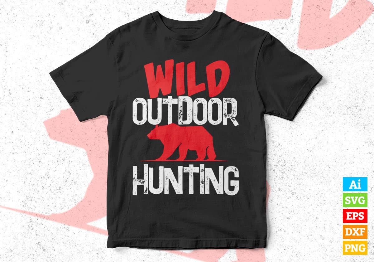 Wild Outdoor Hunting Vector T shirt Design In Svg Png Printable Files