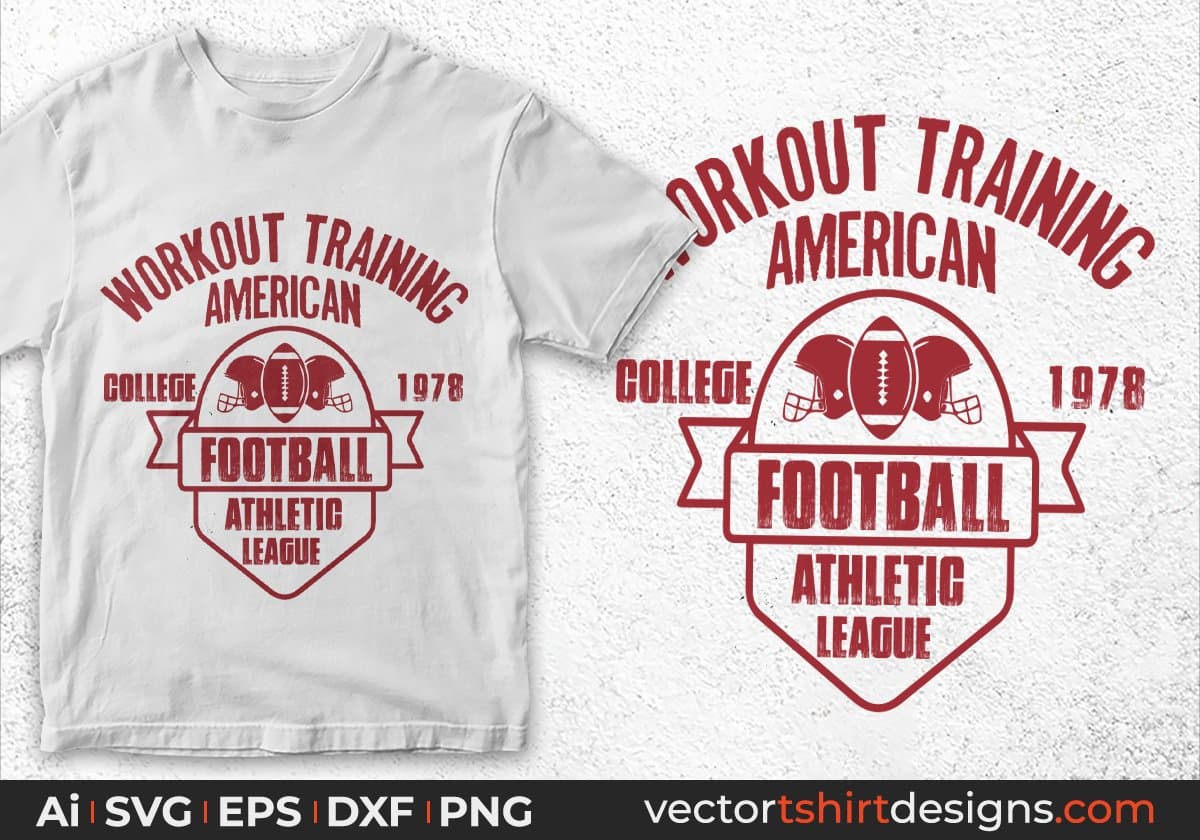 Woakout Training American College 1978 Football Athletic League American Football Editable T shirt Design Svg Cutting Printable Files