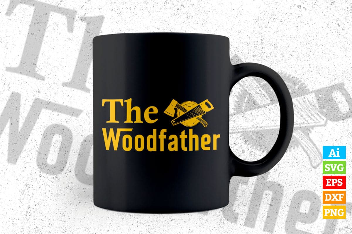 Woodfather Parody Gift Idea Editable Vector T-shirt Design in Ai Png Svg Files