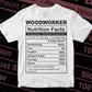 Woodworker Nutrition Facts Editable Vector T shirt Design In Svg Png Printable Files