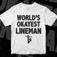 World's Okayest Lineman Editable Vector T-shirt Designs Png Svg Files