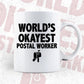 World's Okayest Postal Worker Editable Vector T-shirt Designs Png Svg Files