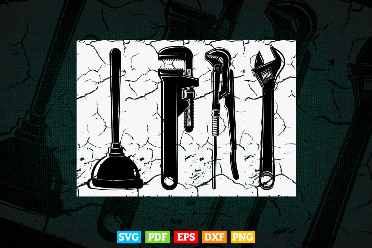 Wrench Heating Construction Plumber Plant Mechanic Svg Png Cut Files.