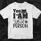 Yes I Am A Cat Person Animal T shirt Design In Svg Png Cutting Printable Files