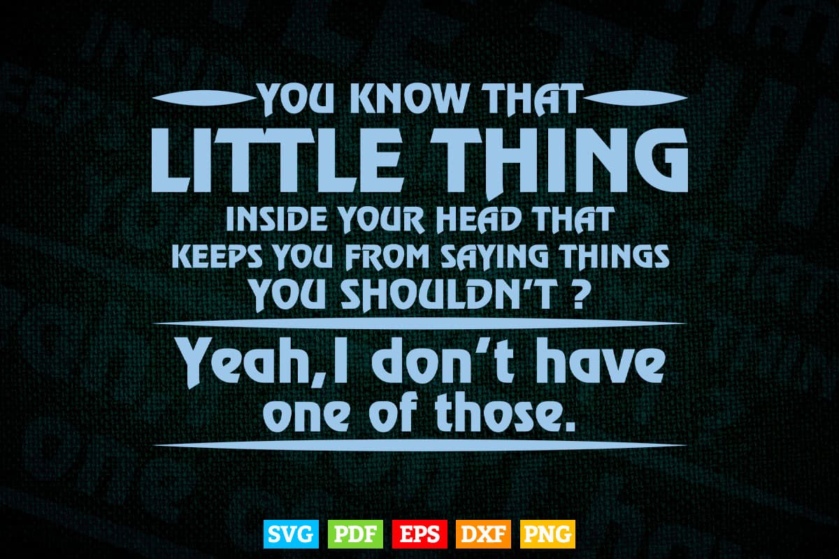 You Know The Little Thing Cool Graphic Sarcastic Sarcasm Novelty Funny Svg Png Cut Files.