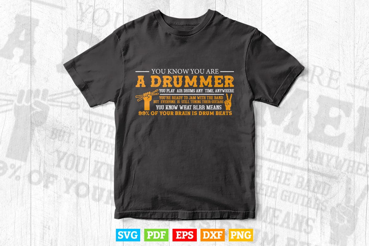 You Know You Are a Drummer Funny Drumming Svg Cut Files.