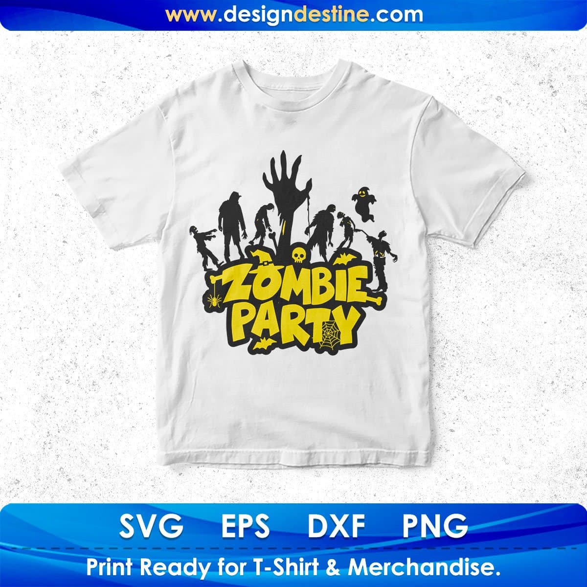 Zombie Party Halloween T shirt Design In Png Svg Cutting Printable Files